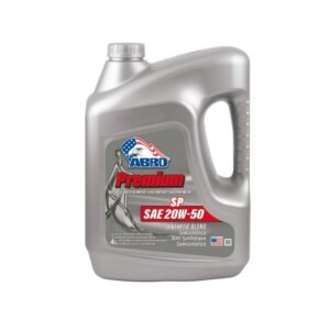 Aceite sintético 20W50 ABRO SP de 4 litros.