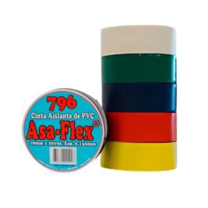 Cinta aislante Asaflex colores surtidos 3/4 x 20 yardas.