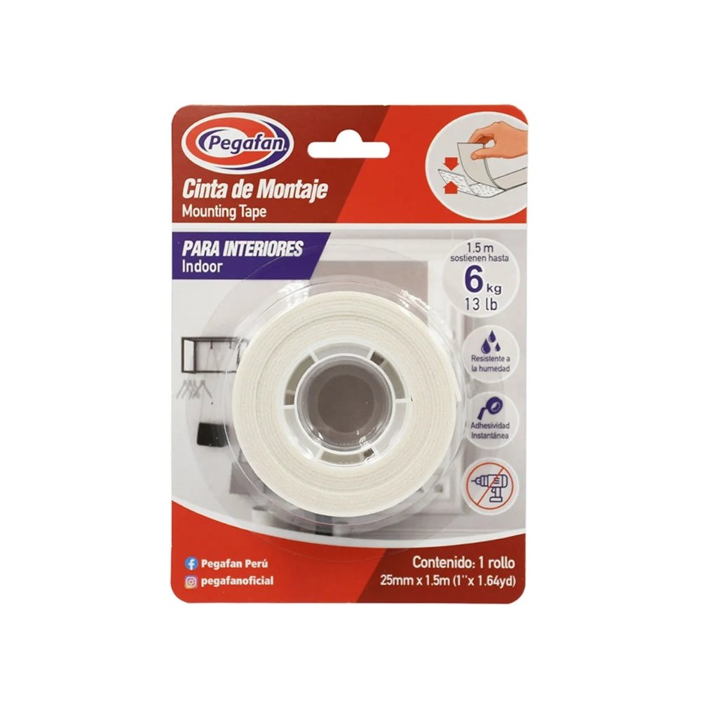 cinta-de-montaje-pegafan-interiores Cinta de montaje Pegafan interiores 25 mm x 1.5 m.