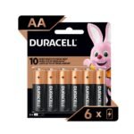 Pilas Duracell AA paquete de 6 unidades.