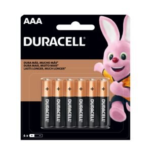 Pilas Duracell AAA paquete de 6 unidades.
