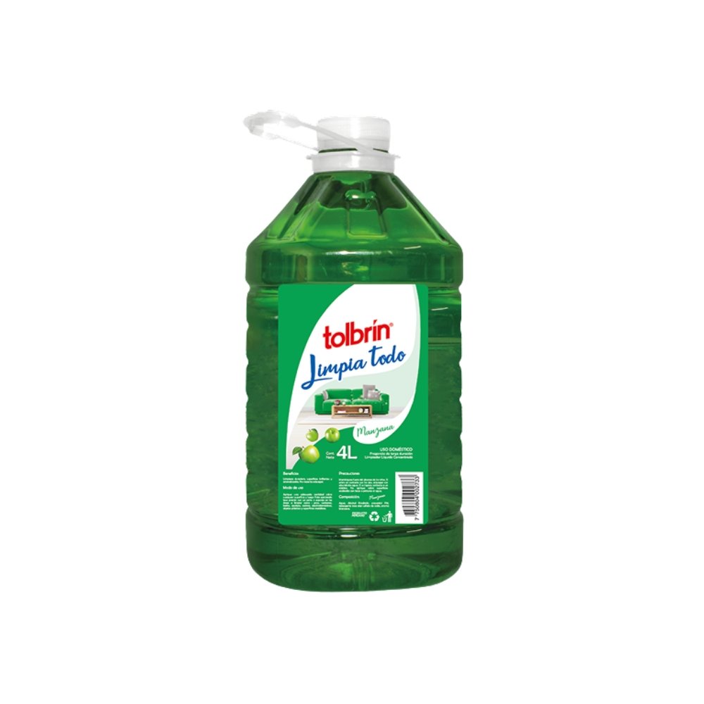 limpiatodo-tolbrin-manzana-galon-4-litros Limpiatodo Tolbrin manzana galon de 4 litros.