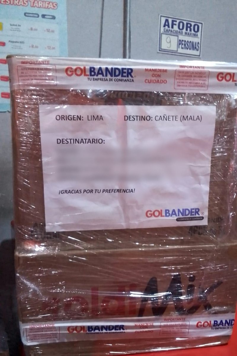 Envío realizado por Golbander a CAÑETE
