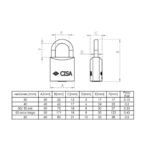 Candado de arco Cisa medidas